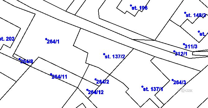 Parcela st. 137/2 v KÚ Mrzkovice, Katastrální mapa