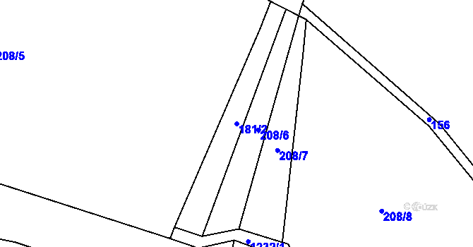 Parcela st. 181/2 v KÚ Mrzkovice, Katastrální mapa