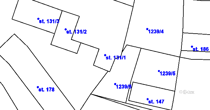 Parcela st. 131/1 v KÚ Mrzkovice, Katastrální mapa