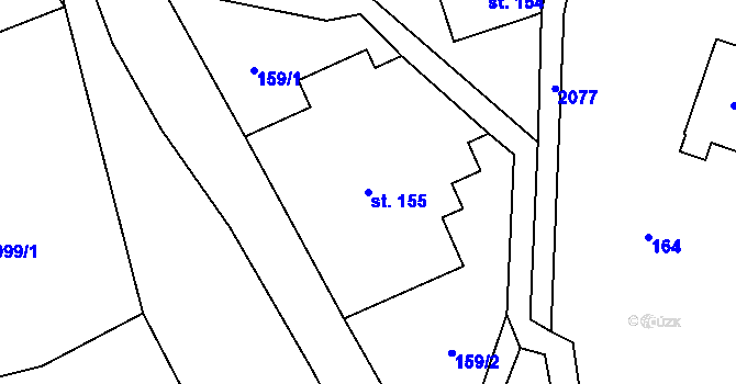 Parcela st. 155 v KÚ Mříčná, Katastrální mapa