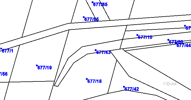 Parcela st. 677/43 v KÚ Mříčná, Katastrální mapa