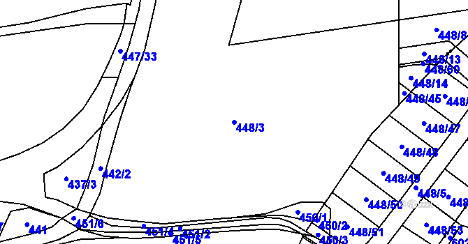 Parcela st. 448/3 v KÚ Mstišov, Katastrální mapa