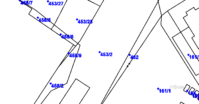 Parcela st. 453/2 v KÚ Mstišov, Katastrální mapa