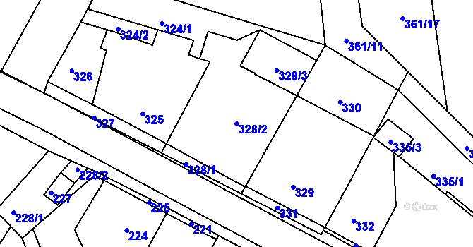 Parcela st. 328/2 v KÚ Mstišov, Katastrální mapa