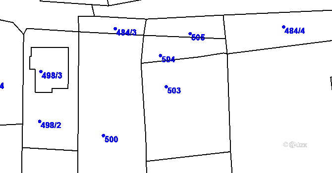 Parcela st. 503 v KÚ Mšec, Katastrální mapa