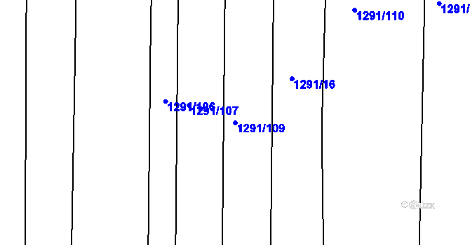 Parcela st. 1291/109 v KÚ Mšec, Katastrální mapa