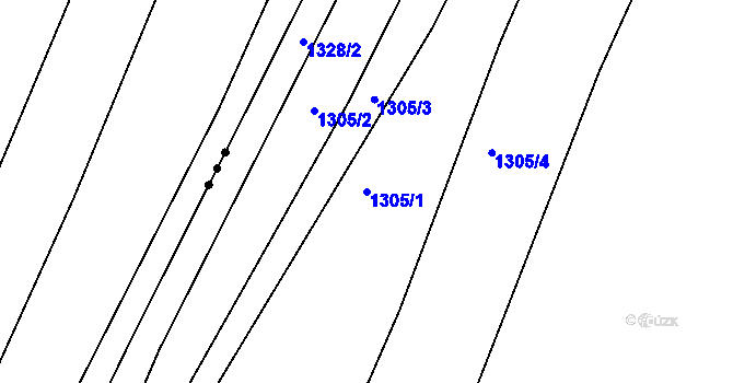 Parcela st. 1305/1 v KÚ Mšec, Katastrální mapa