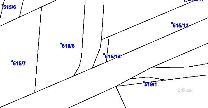 Parcela st. 515/14 v KÚ Mšecké Žehrovice, Katastrální mapa
