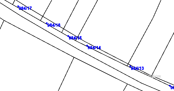Parcela st. 984/14 v KÚ Mšecké Žehrovice, Katastrální mapa