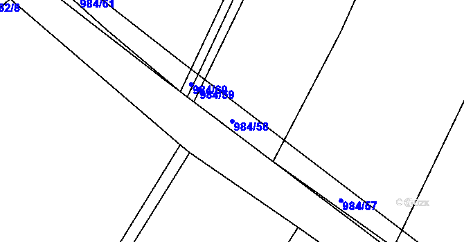 Parcela st. 984/58 v KÚ Mšecké Žehrovice, Katastrální mapa