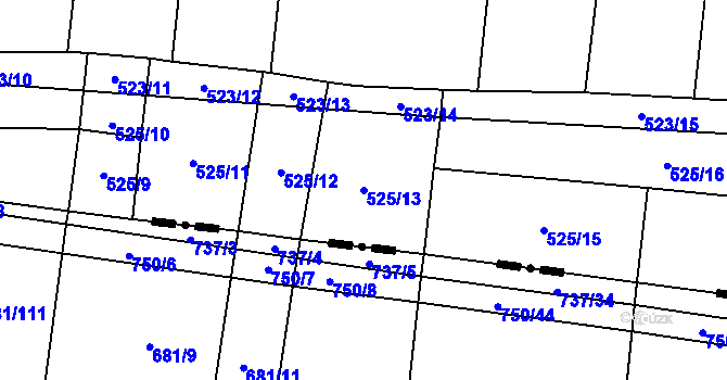 Parcela st. 525/13 v KÚ Mšecké Žehrovice, Katastrální mapa