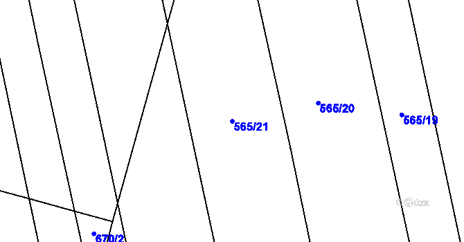 Parcela st. 565/21 v KÚ Mšecké Žehrovice, Katastrální mapa