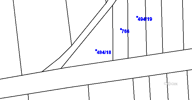 Parcela st. 494/18 v KÚ Mšecké Žehrovice, Katastrální mapa