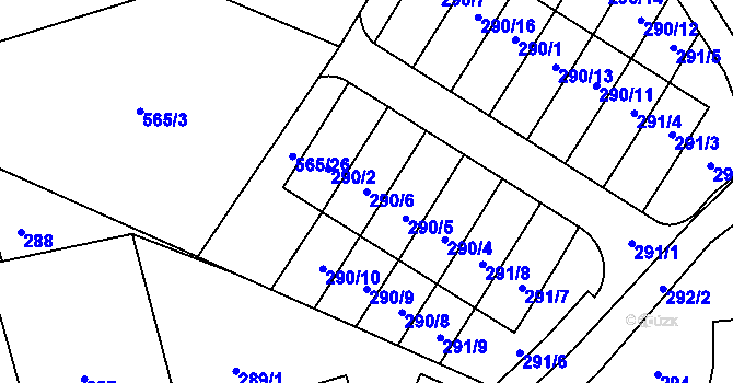 Parcela st. 290/6 v KÚ Mšecké Žehrovice, Katastrální mapa
