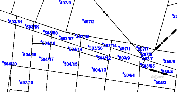 Parcela st. 503/56 v KÚ Mšecké Žehrovice, Katastrální mapa