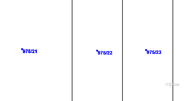 Parcela st. 975/22 v KÚ Mšené-lázně, Katastrální mapa