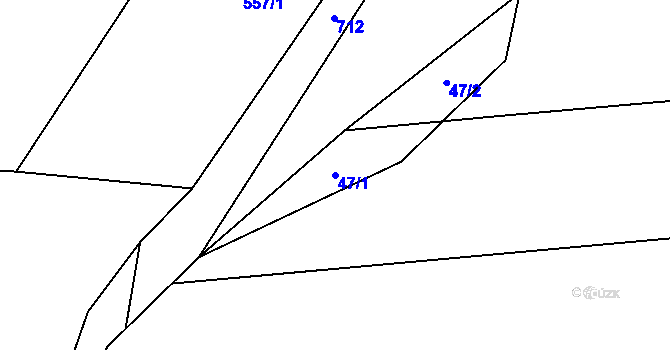 Parcela st. 47/1 v KÚ Vrbice u Mšeného-lázní, Katastrální mapa