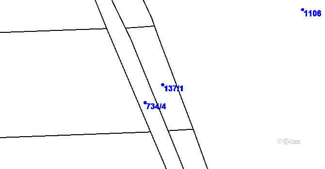 Parcela st. 137/1 v KÚ Vrbice u Mšeného-lázní, Katastrální mapa