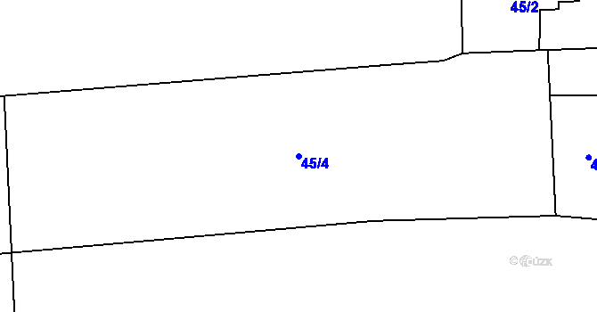 Parcela st. 45/4 v KÚ Vrbice u Mšeného-lázní, Katastrální mapa