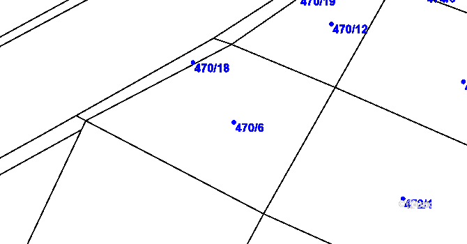 Parcela st. 470/6 v KÚ Mšeno, Katastrální mapa