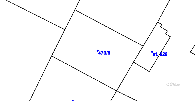 Parcela st. 470/8 v KÚ Mšeno, Katastrální mapa