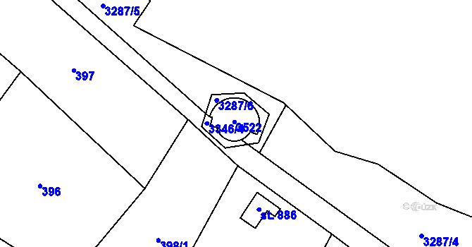 Parcela st. 878 v KÚ Mšeno, Katastrální mapa
