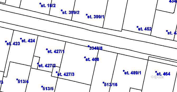 Parcela st. 3348/8 v KÚ Mšeno, Katastrální mapa