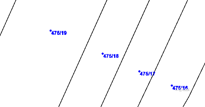 Parcela st. 475/18 v KÚ Mšeno, Katastrální mapa