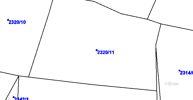 Parcela st. 2320/11 v KÚ Mšeno, Katastrální mapa