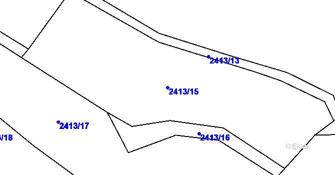 Parcela st. 2413/15 v KÚ Mšeno, Katastrální mapa