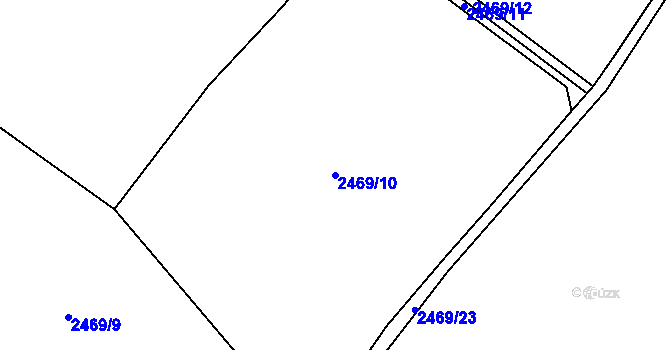 Parcela st. 2469/10 v KÚ Mšeno, Katastrální mapa