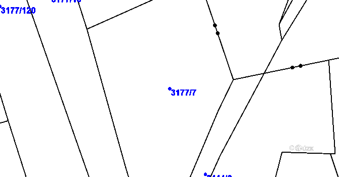 Parcela st. 3177/7 v KÚ Mšeno, Katastrální mapa