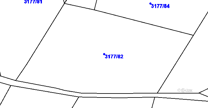 Parcela st. 3177/82 v KÚ Mšeno, Katastrální mapa
