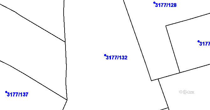 Parcela st. 3177/132 v KÚ Mšeno, Katastrální mapa