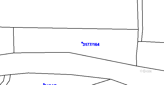 Parcela st. 3177/164 v KÚ Mšeno, Katastrální mapa