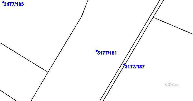 Parcela st. 3177/181 v KÚ Mšeno, Katastrální mapa