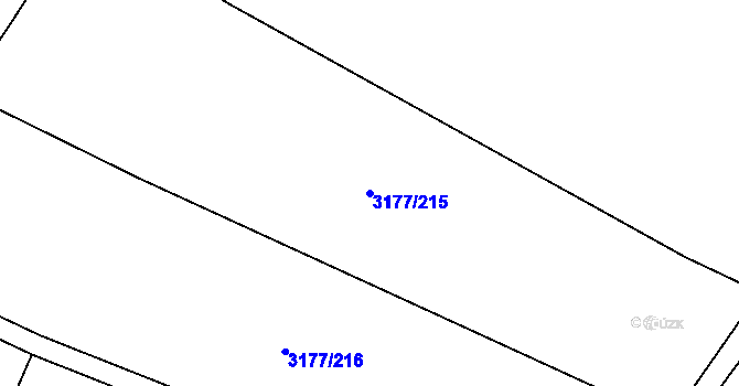 Parcela st. 3177/215 v KÚ Mšeno, Katastrální mapa