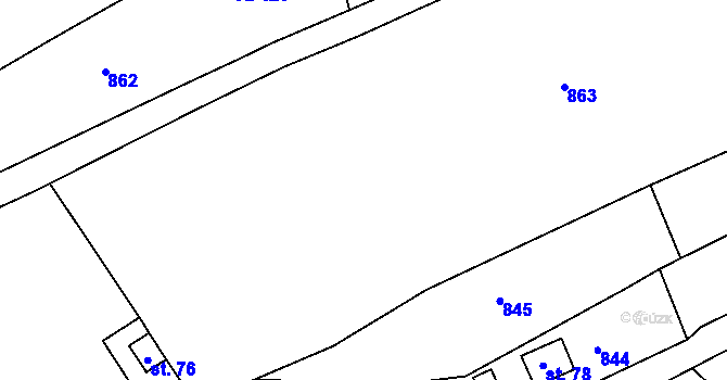 Parcela st. 267/3 v KÚ Mštěnovice, Katastrální mapa