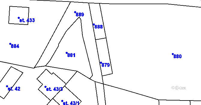 Parcela st. 485/17 v KÚ Mštěnovice, Katastrální mapa