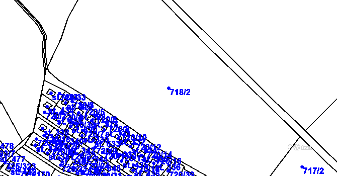 Parcela st. 718/2 v KÚ Mukařov u Říčan, Katastrální mapa