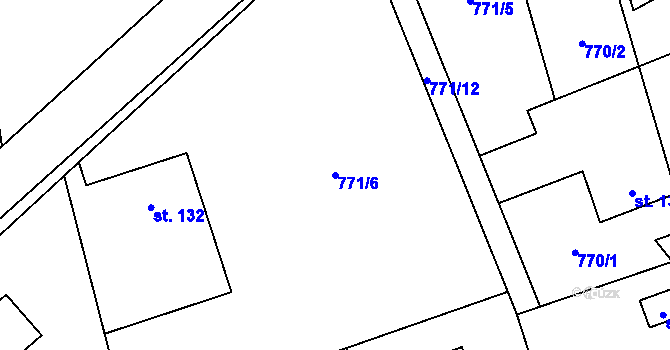 Parcela st. 771/6 v KÚ Mukařov u Říčan, Katastrální mapa