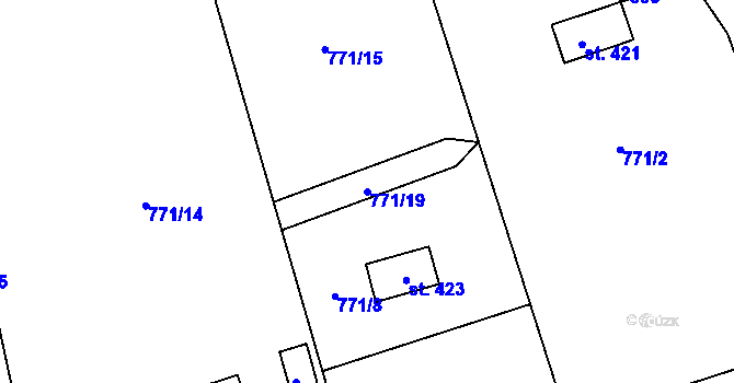 Parcela st. 771/19 v KÚ Mukařov u Říčan, Katastrální mapa