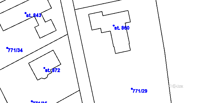 Parcela st. 771/27 v KÚ Mukařov u Říčan, Katastrální mapa