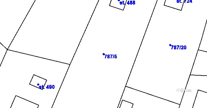 Parcela st. 787/5 v KÚ Mukařov u Říčan, Katastrální mapa