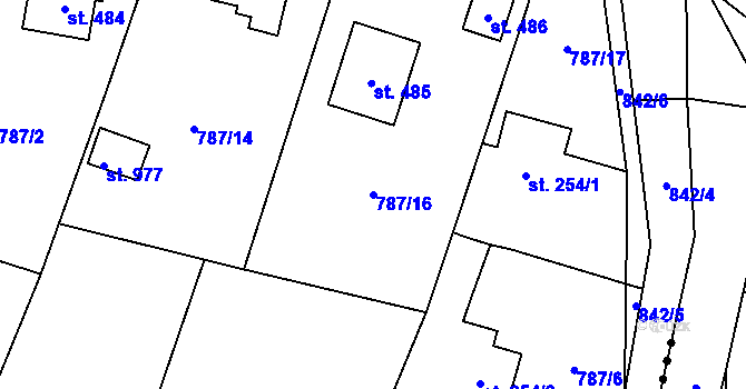 Parcela st. 787/16 v KÚ Mukařov u Říčan, Katastrální mapa