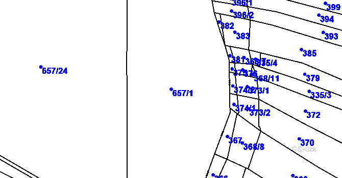 Parcela st. 657/1 v KÚ Žernovka, Katastrální mapa