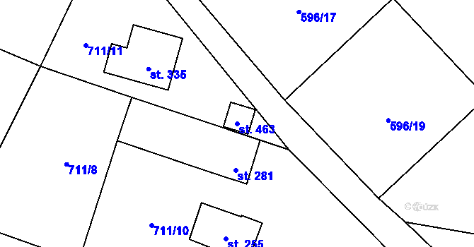 Parcela st. 463 v KÚ Žernovka, Katastrální mapa