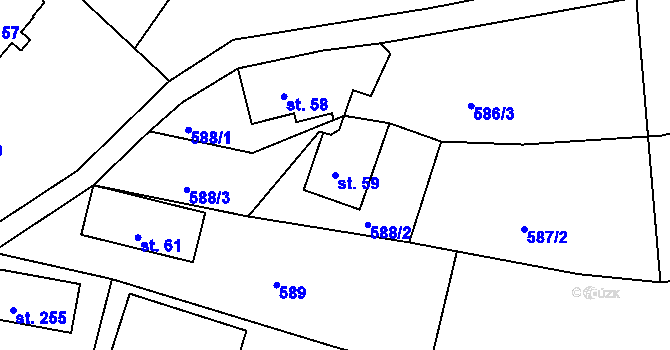 Parcela st. 59 v KÚ Mukařov u Jablonce nad Nisou, Katastrální mapa