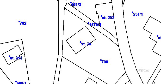 Parcela st. 78 v KÚ Mukařov u Jablonce nad Nisou, Katastrální mapa