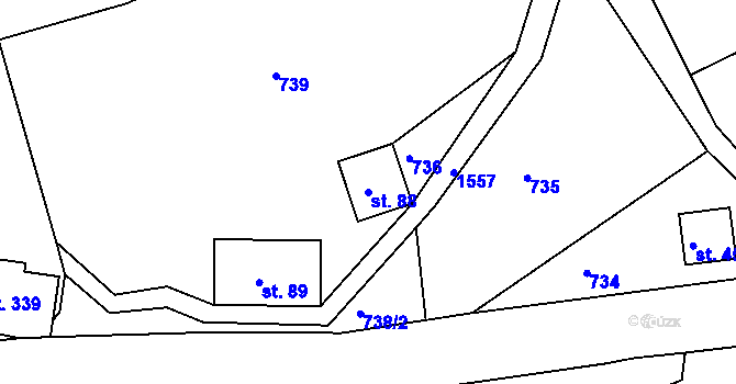 Parcela st. 88 v KÚ Mukařov u Jablonce nad Nisou, Katastrální mapa
